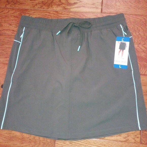 Ella Sport Women's Size Large Olive Built in Shorts Elastic Waist Skort NWT - Picture 4 of 4